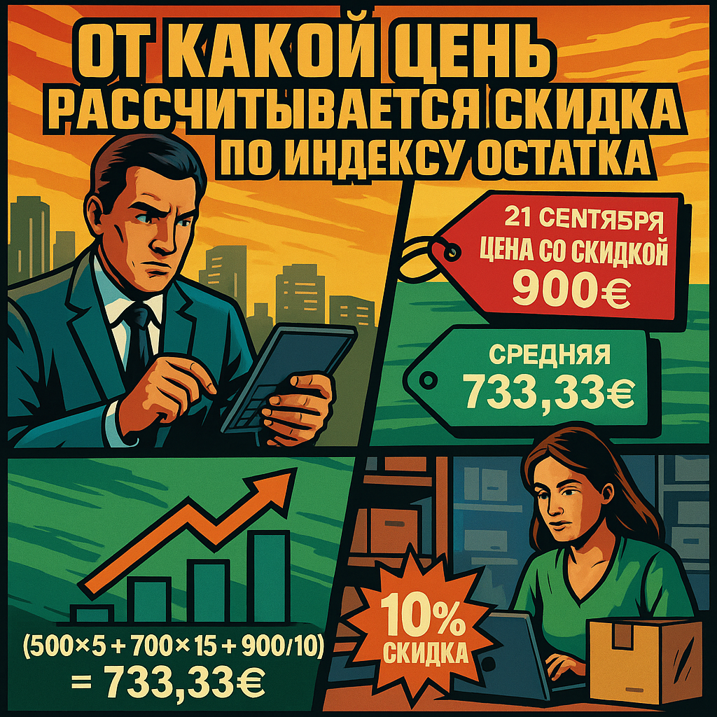 Как корректно выбрать базовую цену для расчёта скидки по индексу остатка: инструкция с примерами и алгоритмом